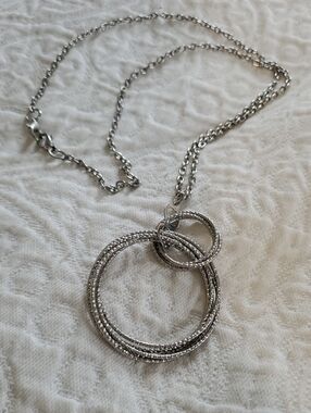jcpenney Silver-Tone Interlocking Circle Necklace